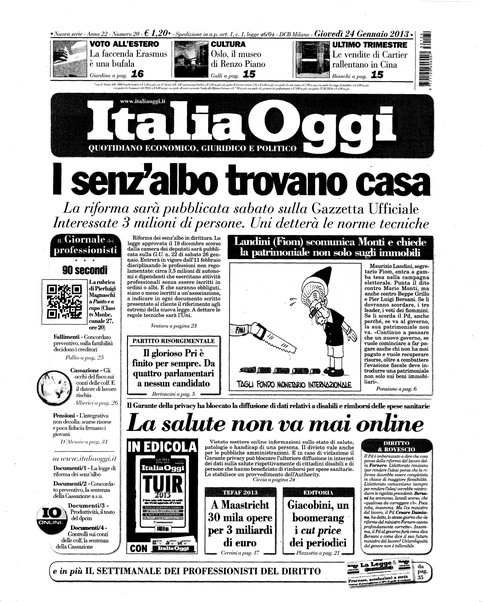 Italia oggi : quotidiano di economia finanza e politica